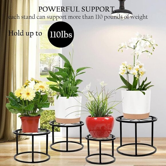 NEW Metal Plant Stands for Outdoor Indoor, 4-Pack Flower Pot Stands - Picture 5 of 8